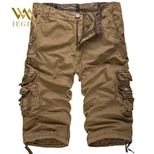 Мужские камуфляжные шорты Карго с несколькими карманами, мужские короткие спортивные костюмы, Повседневная Военная форма на молнии, укороченные шорты мужские спортивные штаны