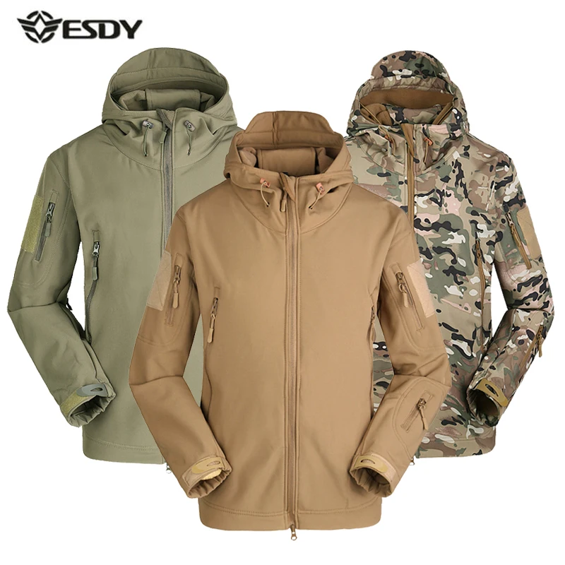 الرجال الشتاء ساخنة جاكيت من الصوف للماء سوفتشيل في الهواء الطلق معطف رياضي التخييم الإرتحال التزلج الذكور التمويه التكتيكي سترات