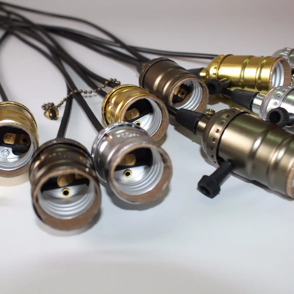  Aluminum Vintage Lamp Base E27 110V/220V Lamp Holder Pendant Light With Switch/No SwitchScrew Socke - 32860726885