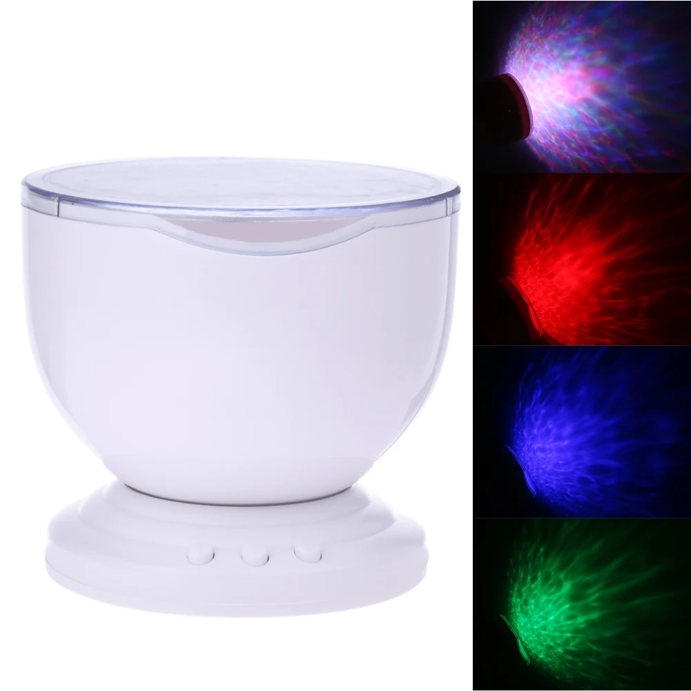 

Romantic 7 Colorful LED Projector Light With Speaker USB Rainbow Ocean Wave Projector Light Lamp For Home Desktop