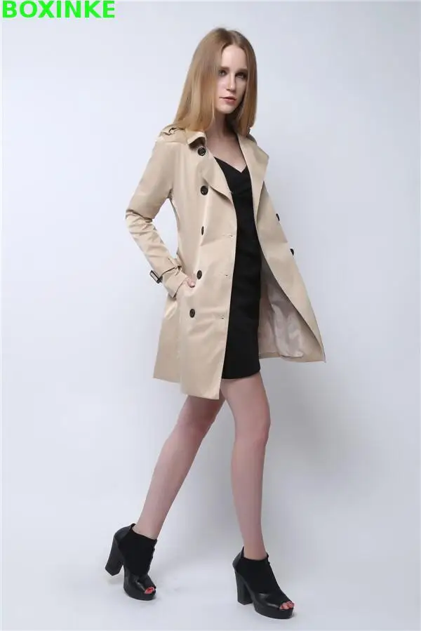 2018 Casaco Feminino Real Full Casual Woven Burderry Coat For Women The New Europe Slim Windbreaker Double Breasted Temperament