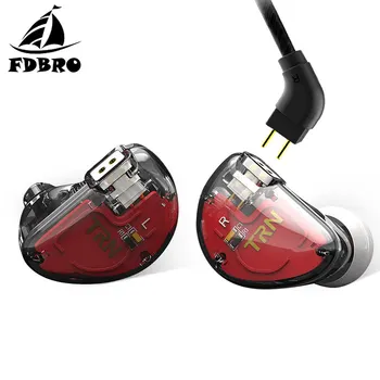 

FDBRO 3 Drive Headset 2Pin Detachable TRN V80/IM1 ZS10 V30 2BA+1DD Hybrid In Ear Earphone IEM HIFI Monito Sport Earphone
