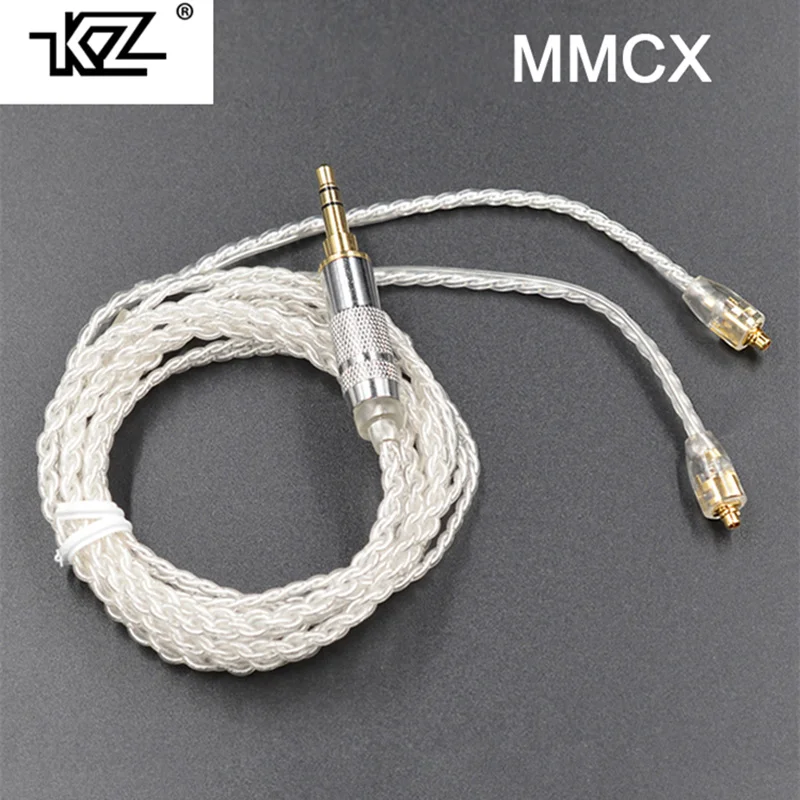 

Hot KZ / TRN MMCX Cable Silver Plating Cable Upgraded Cable Replacement Cable Use For Shure SE535 SE846 UE900 DZ9 DZX