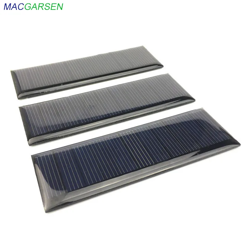 

MACGARSEN 10pcs Epoxy Solar Panel 5.V 65mA Polycrystalline solar cell 90*30mm Cell Phone Battery Power Photovoltaic Solar Panel