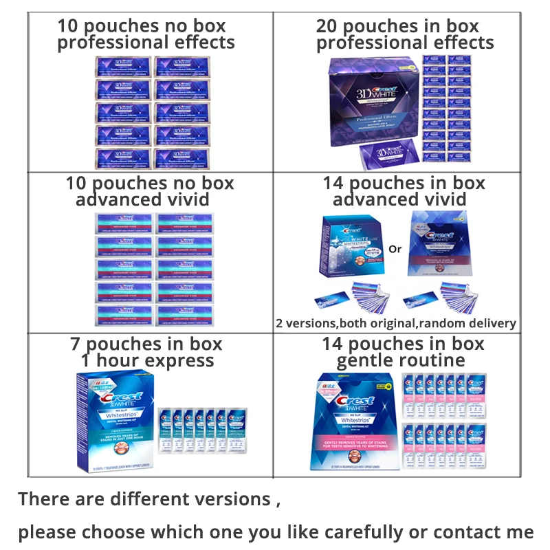 

3D White Teeth Whitening Strips Original Dental Tooth Whiteing Whitestrips Professional Effects Tooth Care 1 Hour Advanced Vivid