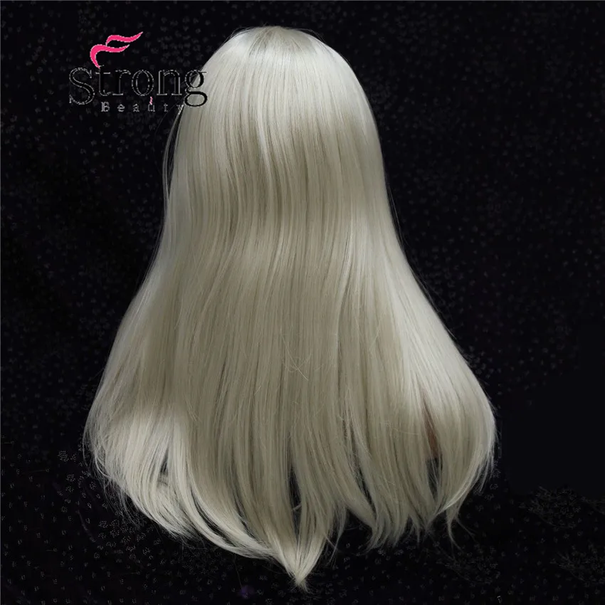 E-679B #122 wig with headbands ash blonde straight long women's half wig (4)