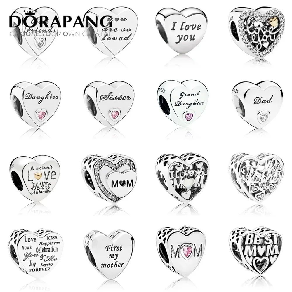 

DORAPANG 100% 925 Sterling Silver Bracelet For Original Europe Spring Women's Day LOVE Mother Gift DIY Family Charm Bead Jewelry