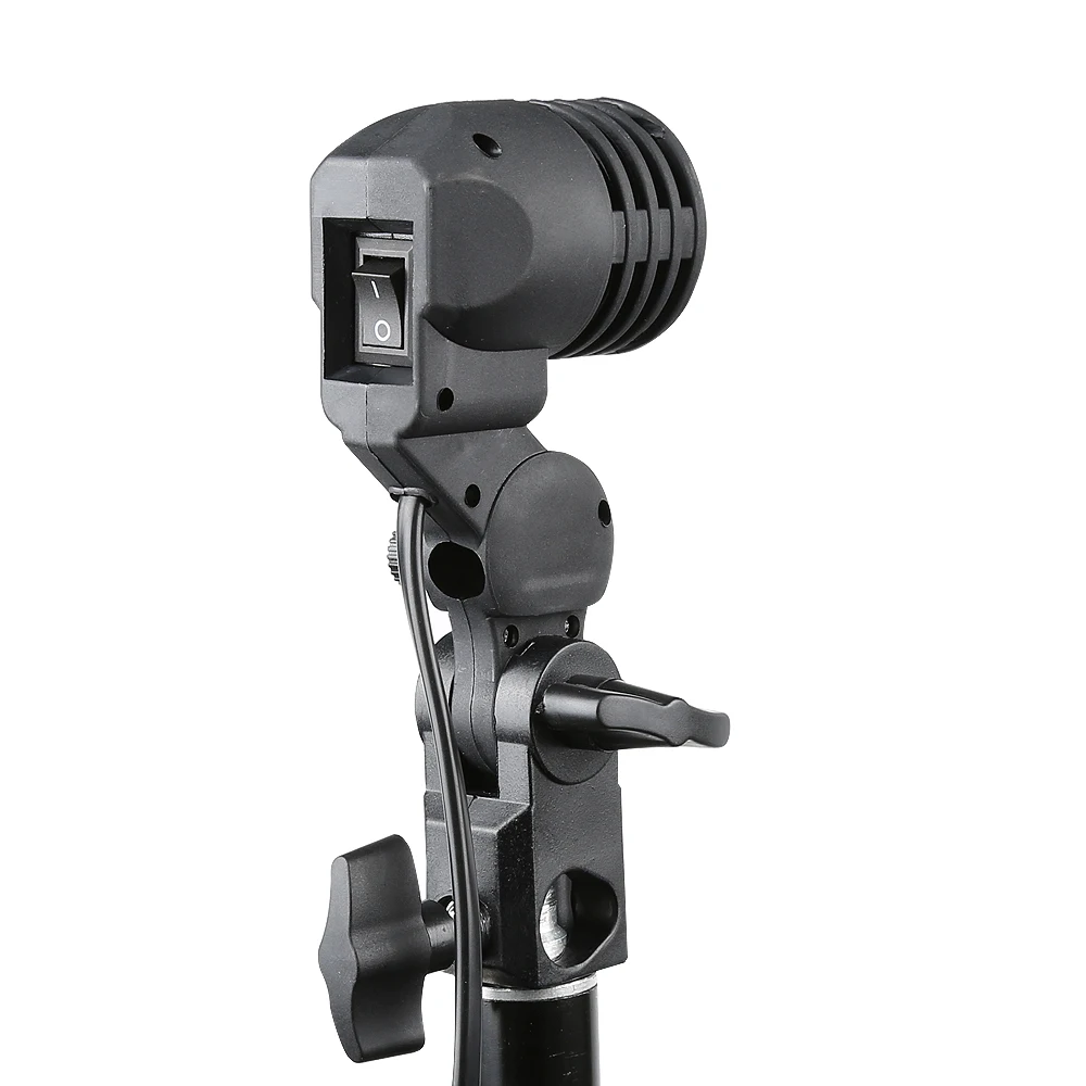 LH-01 Ac Slave Light E27 Socket with Umbrella Holder Softbox Light Stand Mount (3)