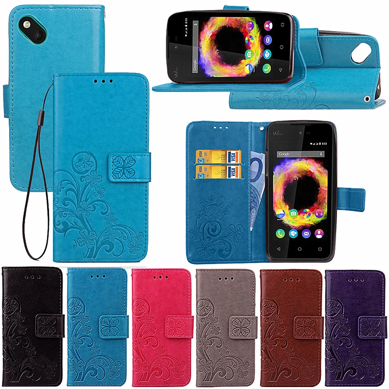 

For Wiko Sunset 2 Leather Flip Wallet Case For Wiko Sunset 2 Soft Silicon Cover Stand Phone Bag Cover 4.0"