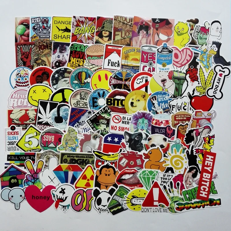 100pcs Mixed Cartoon Toy Stickers for Car Styling Bike Motorcycle Phone Laptop Travel Luggage Cool Funny Sticker Bomb Decals 100pcs Mixed Cartoon Toy Stickers for Car Styling Bike Motorcycle Phone Laptop Travel Luggage Cool Funny Sticker Bomb Decals