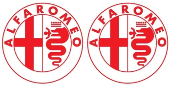 

4Pcs/Set Window Vinyl Decals TWO Stickers ALFA ROMEO LOGO 15cm