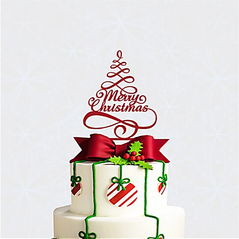 Merry Christmas Cake Topper Selection Color Shiny Red Or Mirror Gold Christmas Cake Decorations Christmas Party Decorations Cake Decorating Supplies Aliexpress