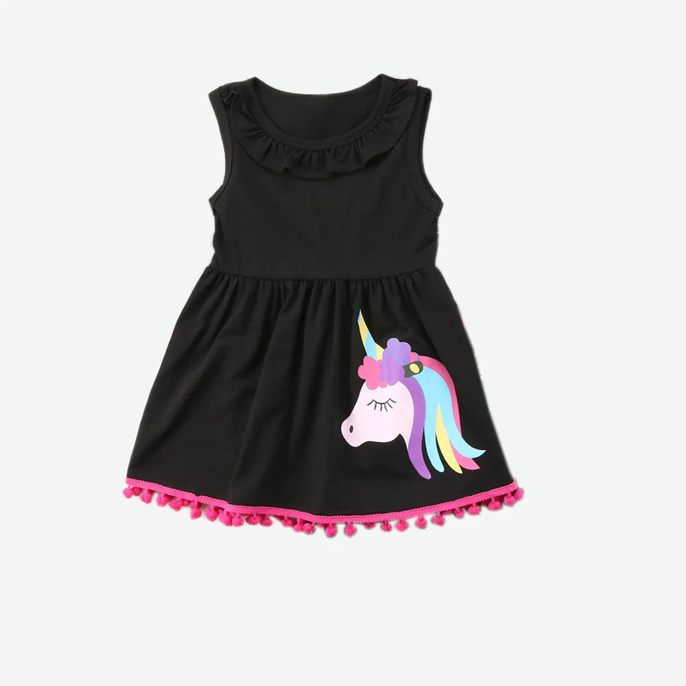 

2018 Summer Girl Dress Unicorn Dresses for Kids Girls Sleeveless Children Dress Fashion Girls Clothing