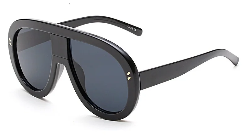Black w black lens Плоские винтажные роскошные солнцезащитные очки женские заклепки ретро женские Солнцезащитные очки женские брендовые дизайнерские сексуальные солнцезащитные очки для женщин - Цвет линз: Black w black lens