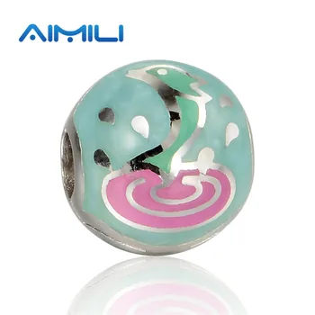 

Aimili Jewelry Dolphin Design Clasp Charms Clips 925 Silver Beads Fits Original Brand Diy Bracelets GW Jewelry AMLK002H20