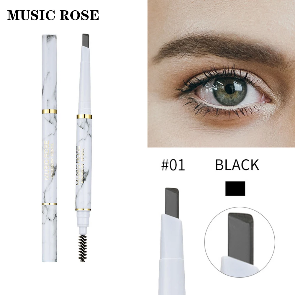 

MUSIC ROSE Eyebrow pencil 2 in 1 Cosmetics Makeup Double Head Eyebrow Pencil Waterproof Long Lasting Liquid Eyebrow Enhancer