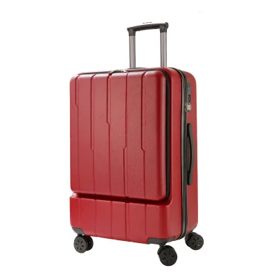 Передний открытый прокатный багажный Спиннер для переноски Дорожный чемодан для женщин и мужчин Модный популярный чехол на колесиках 20/24 дюймов - Цвет: Red
