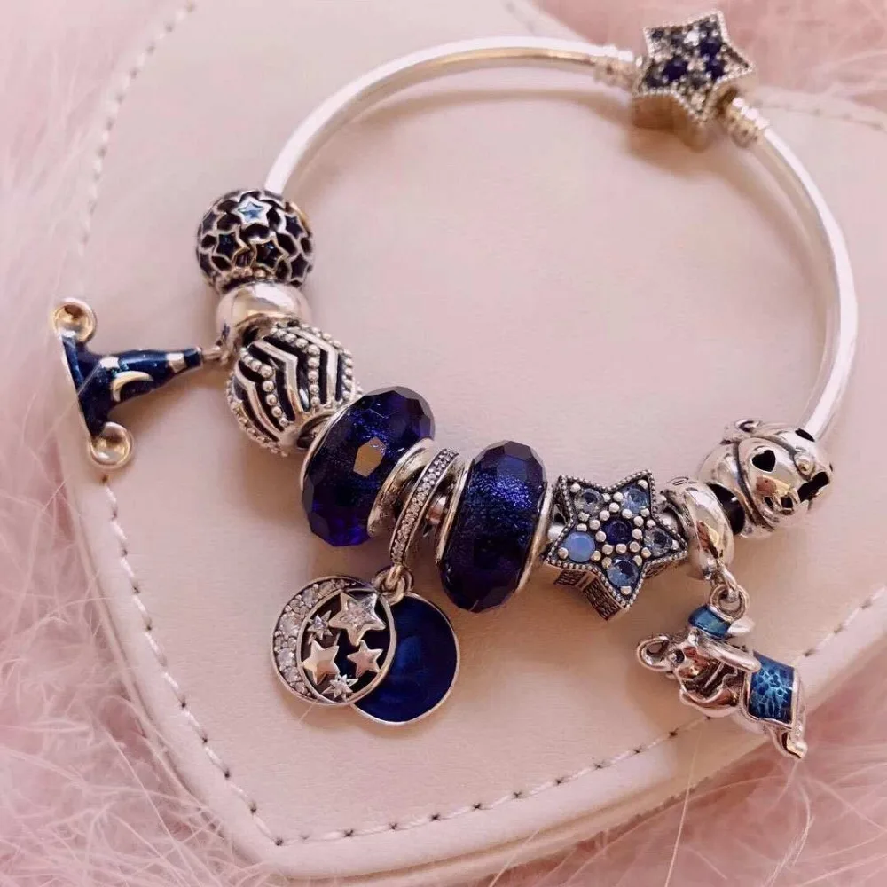 

Kristie 100% 925 Original Copy 1:1 High Quality Silver Esterline 2019 New Blue Star Free Grid Grid Series