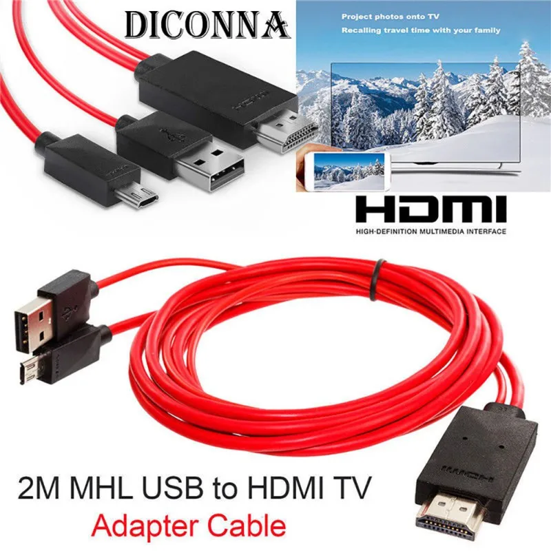 

MHL Micro USB to HDMI 1080P HD TV Cable Adapter for Samsung for Android Phones 11 PIN For Samsung