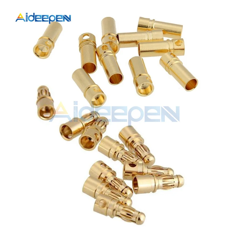 40PCS 20Pairs 3.5mm Gold Plated Male&Female Bullet Banana Plug Connector for ESC 