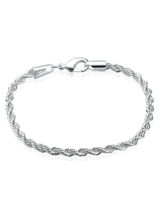 Hermosa Мода 4 мм 925 Серебряный Твист браслет цепочка 8 ''SL000082 браслеты специальный подарок