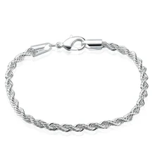 Hermosa Мода 4 мм 925 Серебряный Твист браслет цепочка 8 ''SL000082 браслеты специальный подарок