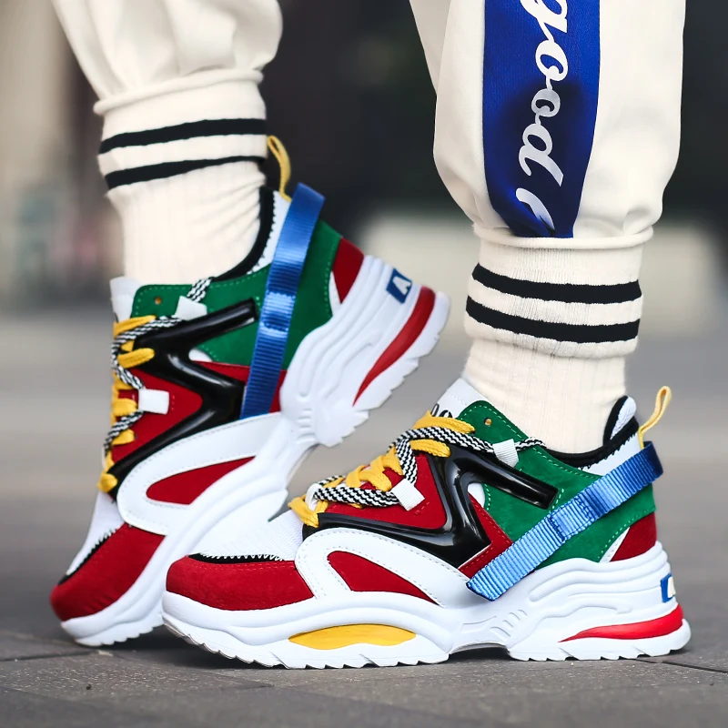 

Unisex Sneakers 2019 Running Shoes For Men Red White Lace-up Breathable Outdoor Women Sport Shoes Athletic Trainers Cushioning