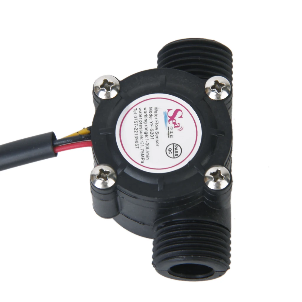 Water Flow Sensor Flowmeter Hall Flow Sensor Water Control 1-30L/min 
