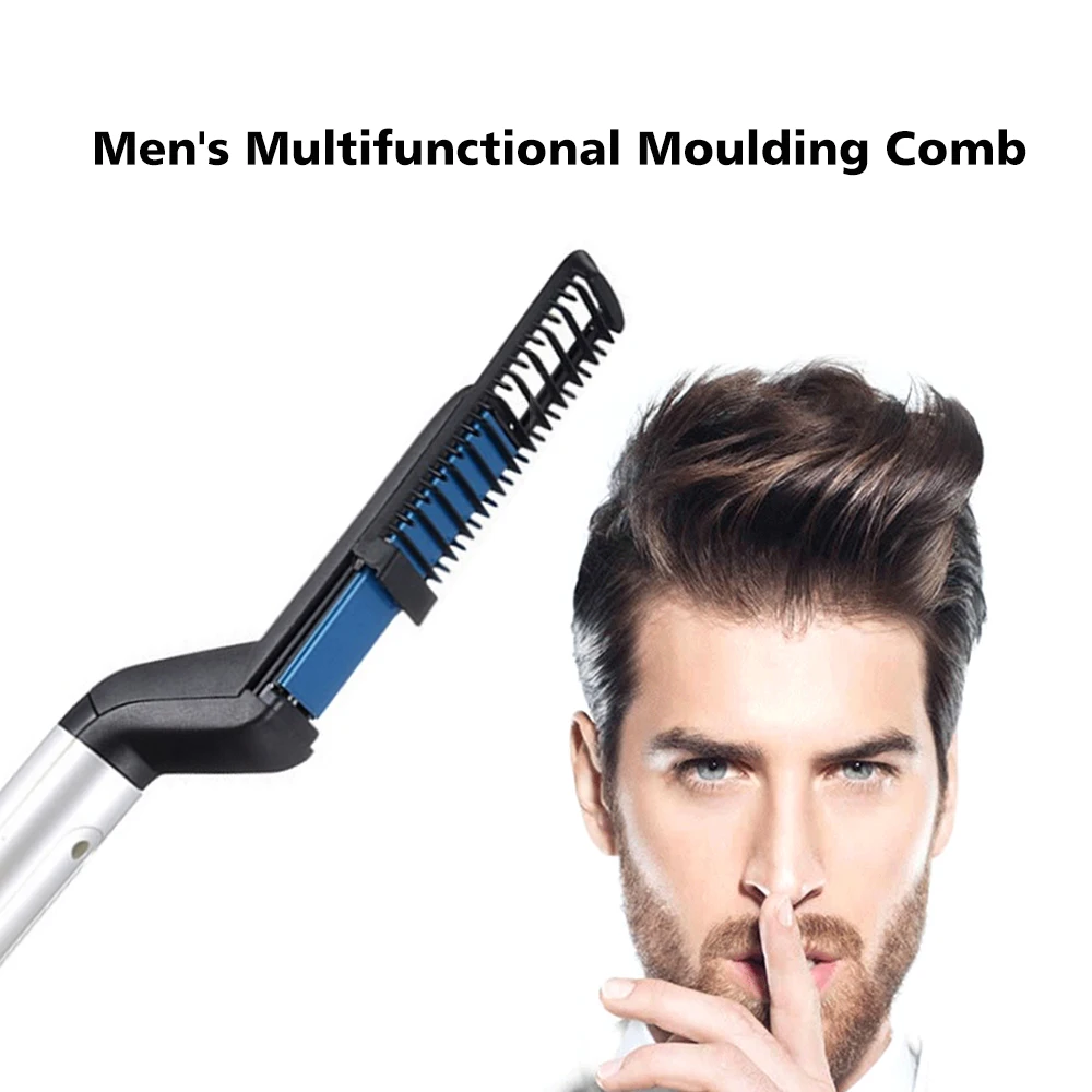 Мужской быстрый выпрямитель для бороды Styler Comb Multi-functional щипцы для завивки волос Show cap Tool