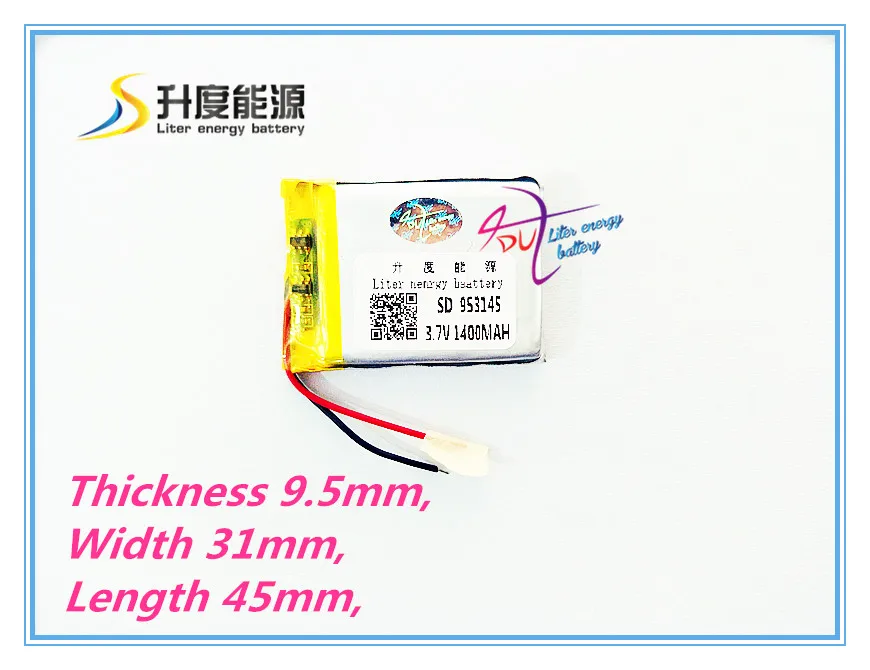 953145 3.7V 1400mAh high capacity lithium tablet battery battery GPS