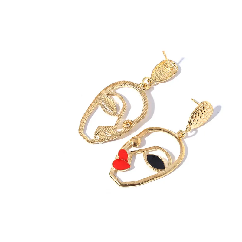 Top Selling Simple Human Face Earring Womens Metal Earrings For Girls