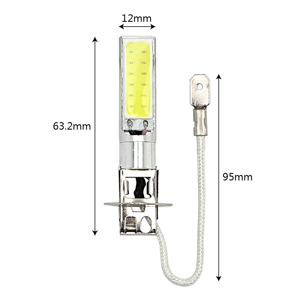 2 шт. универсальная лампа для вождения COB Светодиодный фонарь для автомобиля супер яркий H3 фара для автомобиля противотуманная фара