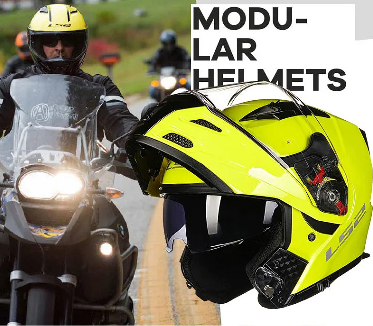 LS2 флип мото rcycle шлем с внутренним объективом солнцезащитный козырек модульный Мото шлем, одобренный ECE полный лицо гонки мото rbike шлем FF324