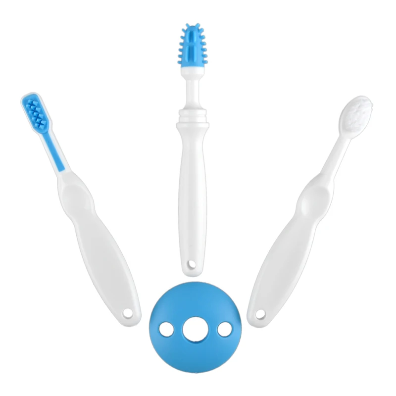 Baby Toothbrush 3Pcs/set Child Training Combination Set Infant Soft Teeth Brush Care Silicone babies Gifts deciduous kids tooth