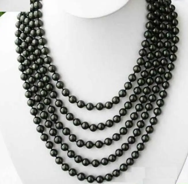 

FREE SHIPPINGAA+ 6-7.5mm TAHITIAN BLACK PEARL NECKLACE 100 INCH