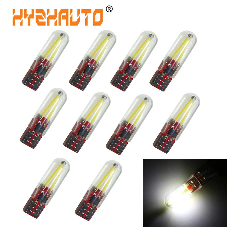 

HYZHAUTO T10 W5W LED Car Dome Filament Wedge License Reading Turn Light Car Styling Warm White Ice Blue Red Yellow Bulb 10PCS