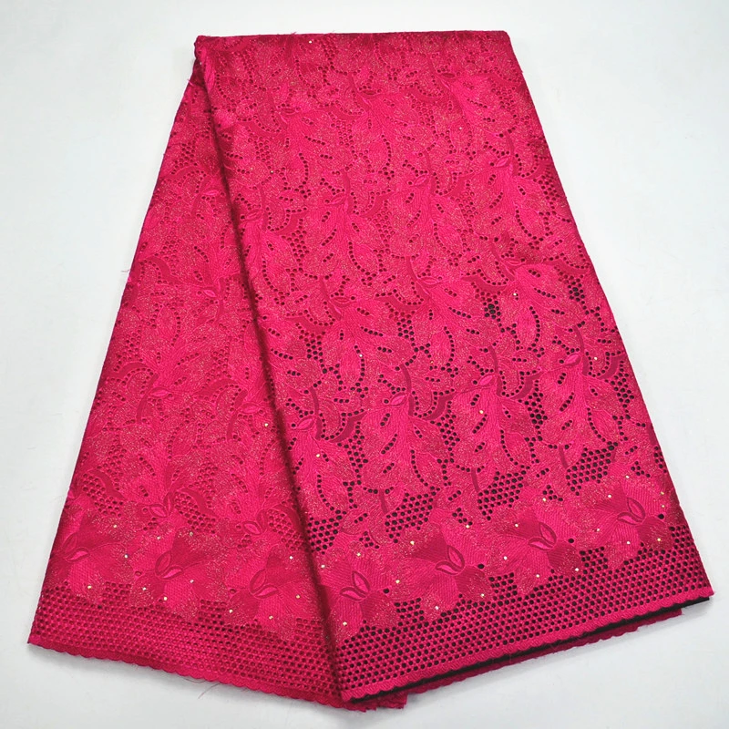 

African lace embroidery with stone quality fabric 100% cotton Swiss voile lace for high quality clothing in Switzerland 2019