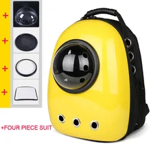 2019 Travel Backpack Out Yellow Package Transparent Shoulder Puppy Breathable Portable Cat Space Capsule Yellow Space Cat Bag 