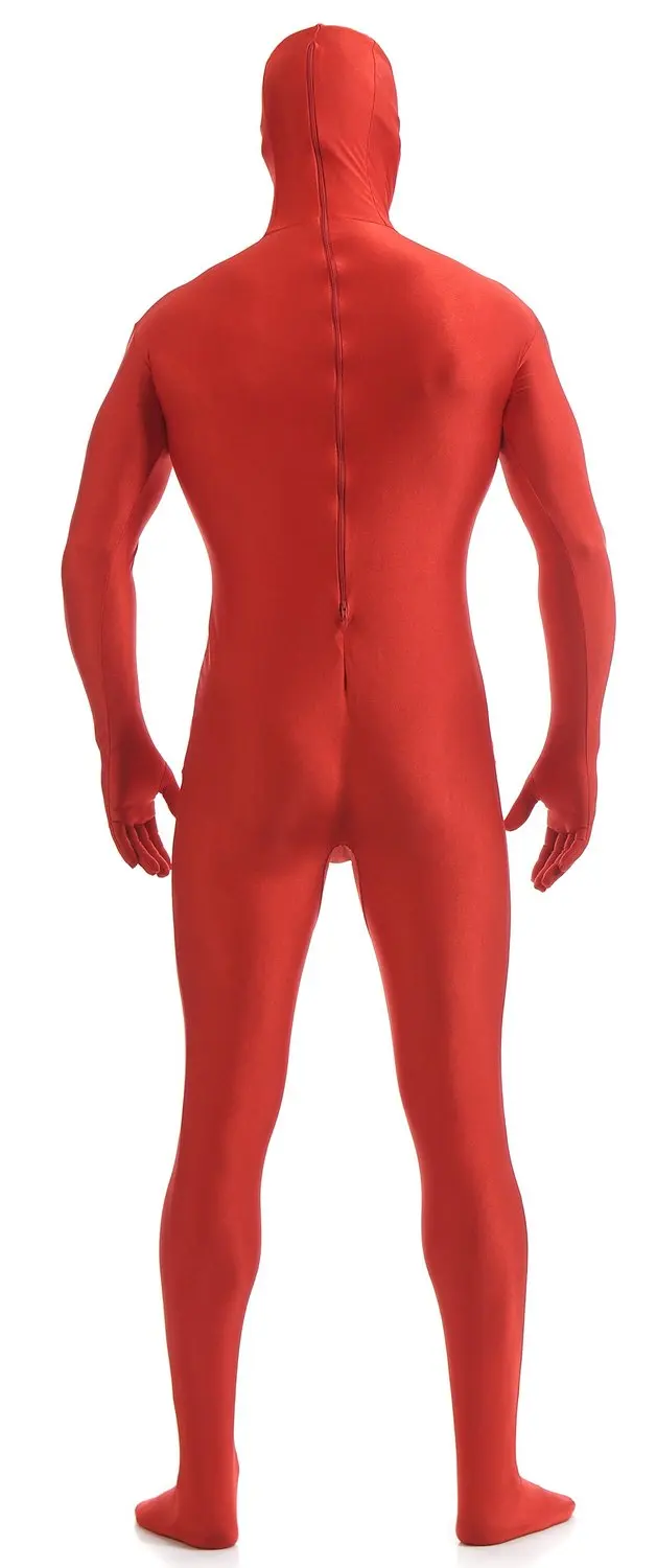 Черный костюм Zentai для мужчин и детей боди с капюшоном из лайкры маской комбинезон