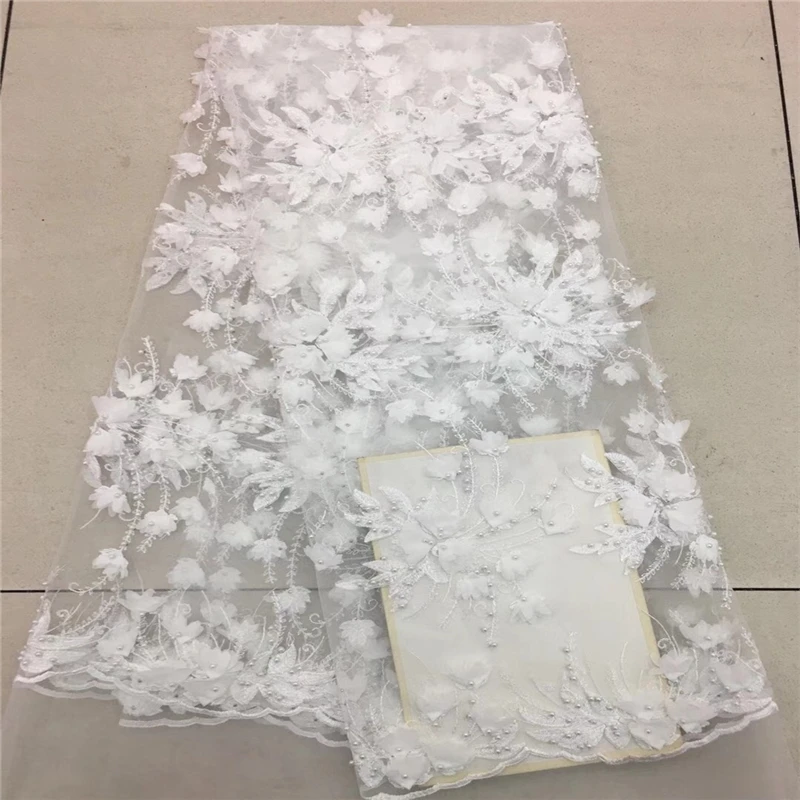 

Nigerian laces Fabric 2018 African Cord Laces Fabrics High Quality,Nigerian Hand Made Lace Fabric in White For Wedding Dress