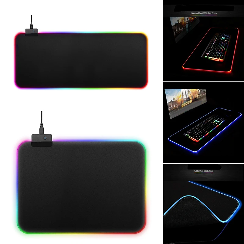 Led Mouse Pad Large gaming mouse pad RGB LED Lighting 7 Colorful Mousepad Mouse Mat computer lock edge Extended Keyboard For PC