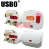 White 13A 250V British standard 3pins detachable wiring plug with fuse independent switch indicator UK Hong Kong socket Type-I ► Photo 1/6