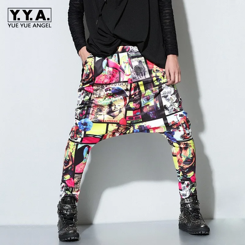 Streetwear Man Hip Hop Trousers Fashion Printing Drawstring Elastic Waist Man Harem Pants Casual Loose Fit Male Sweatpants Streetwear Man Hip Hop Trousers Fashion Printing Drawstring Elastic Waist Man Harem Pants Casual Loose Fit Male Sweatpants