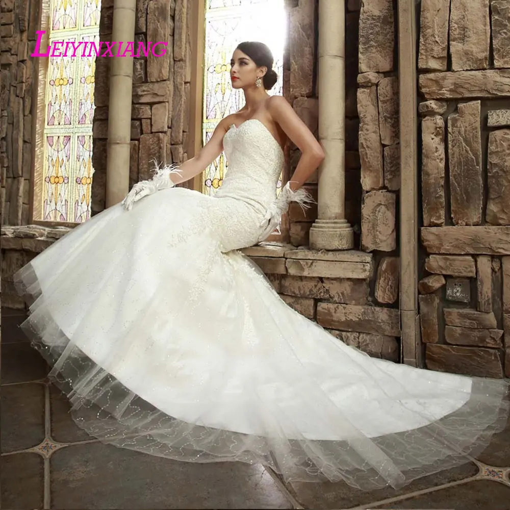 

leiyinxiang 2019 Bride Dress Wedding Dress Vestido De Noiva Natural Sexy Ball Gown Backless Full Appliques Sweetheart Elegant