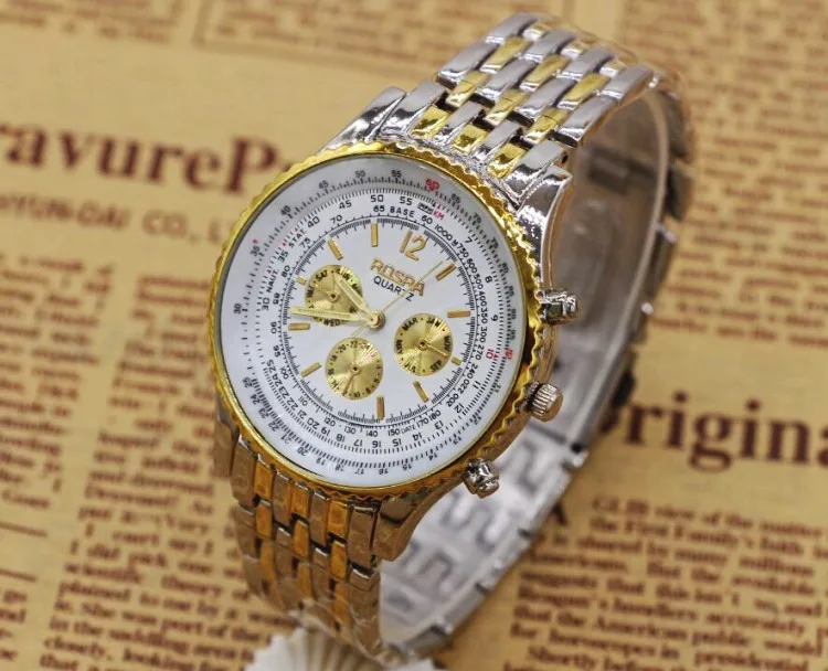 2016 New Fashion Watch Men Gold Steel Watches Women Hot Selling Ladies Luxury Brand ROSRA Wristwatches