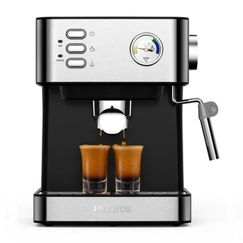 

20Bar Coffee Machine Espresso Semiautomatic Household Commercial Steam Adjustable Milk Foam Visible Water Temperature Gauge