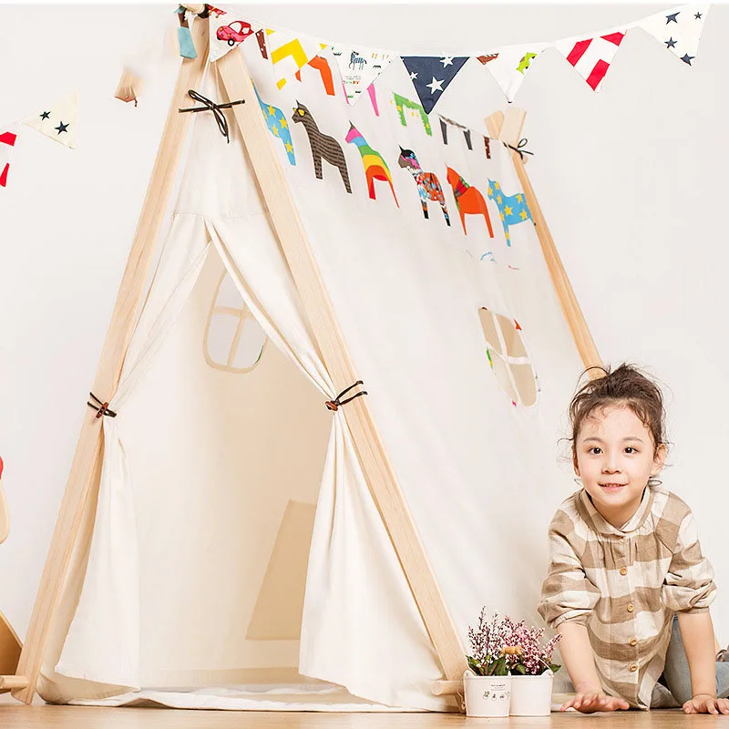 

Korean Version of Small Fresh Cotton Tent Baby Children's Toy Cloth Tent Family Birthday Gift Children's Tent Playhouse for Kids