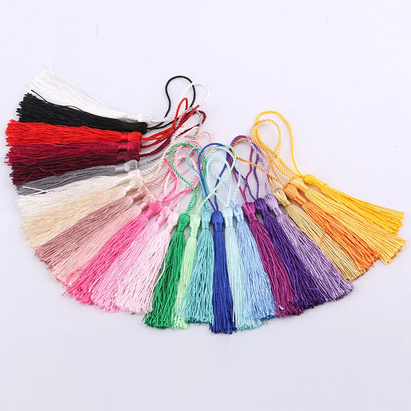 10PCS Mini Cotton Thread Fabric Tassel DIY Pendant Jewelry Bracelet Key