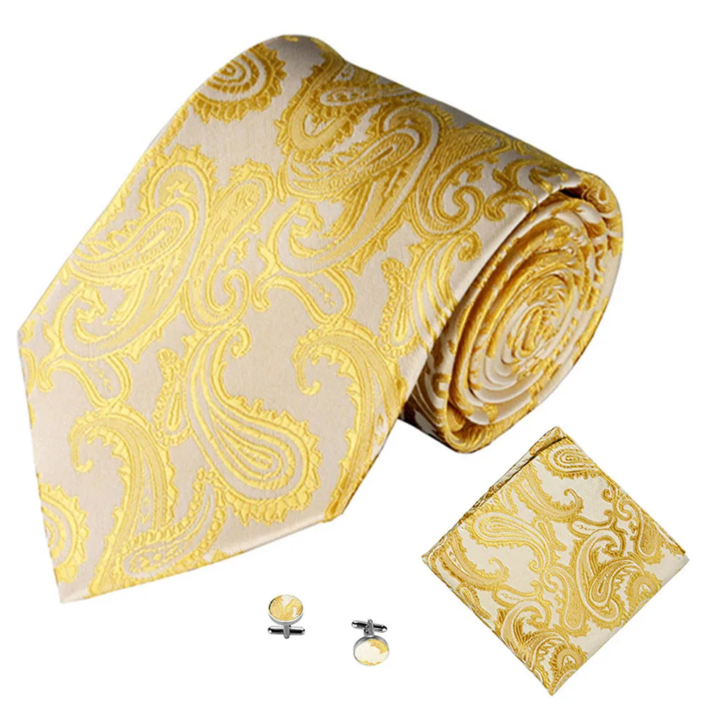 Мужские модные повседневные 3 шт классический жаккардовый мужской галстук для вечеринок квадратный носовой платок манжета галстук-бабочка homme 50