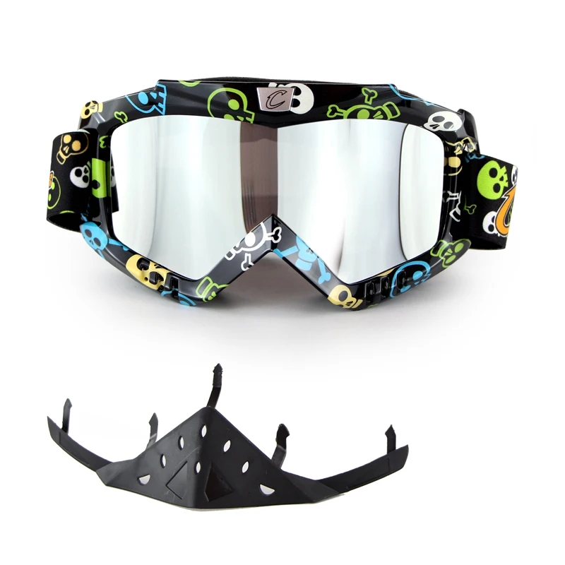 Мотоцикл Череп маска, очки для мотокросса со съемными защита для носа мото велосипед Gafas для мотокросса велоспорта очки CG05